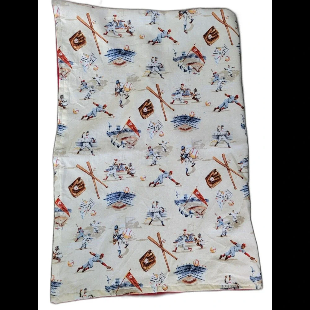 Handmade Vintage Baseball Themed Apron 35.5 x 30  New- FREE SHIPPING